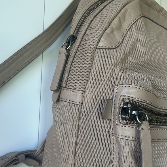 Frye Lena perforated leather backpack, taupe - Picture 3 of 13